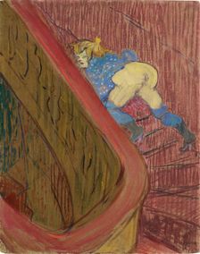 On the staircase of Rue des Moulins, 1893. Creator: Henri de Toulouse-Lautrec