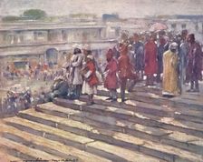 On the Steps of the Jumma Masjid 1903. Artist: Mortimer L Menpes
