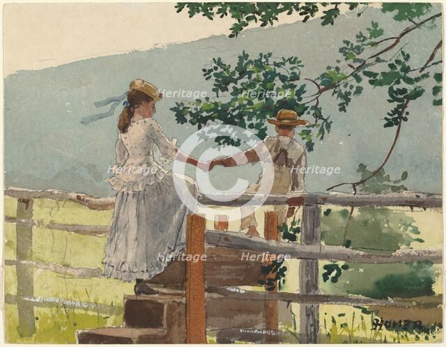 On the Stile, 1878. Creator: Winslow Homer.