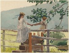 On the Stile, 1878. Creator: Winslow Homer