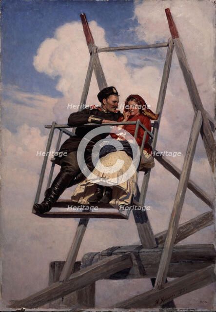 On the Swing, 1888. Artist: Yaroshenko, Nikolai Alexandrovich (1846-1898)