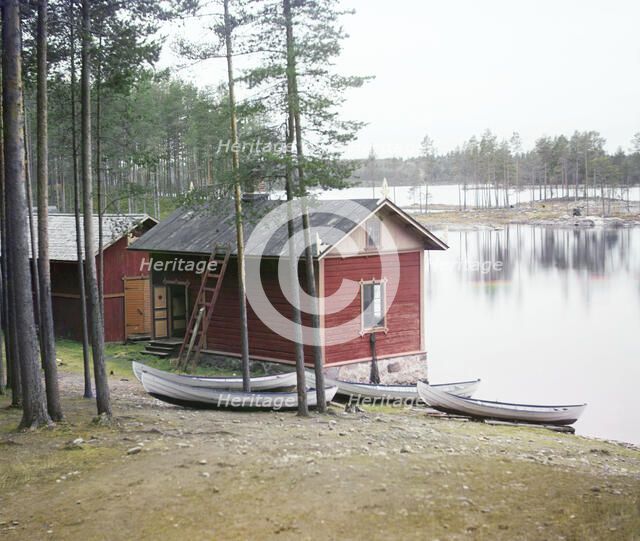 On the Saimaa Lake, between 1905 and 1915. Creator: Sergey Mikhaylovich Prokudin-Gorsky.