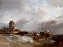 On the Scheldt near Leiskenshoeck: a Squally Day, 1837. Creator: Clarkson Stanfield
