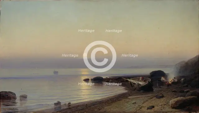 On the seashore, 1882. Artist: Sudkovsky, Rufim Gavrilovich (1850-1885)