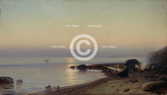 On the seashore, 1882. Artist: Sudkovsky, Rufim Gavrilovich (1850-1885)