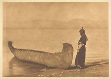 On the Shore of the Lake - Kutenai, 1910. Creator: Edward Sheriff Curtis