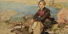 On the shore, c. 1900. Creator: Mucha, Alfons Marie (1860-1939)