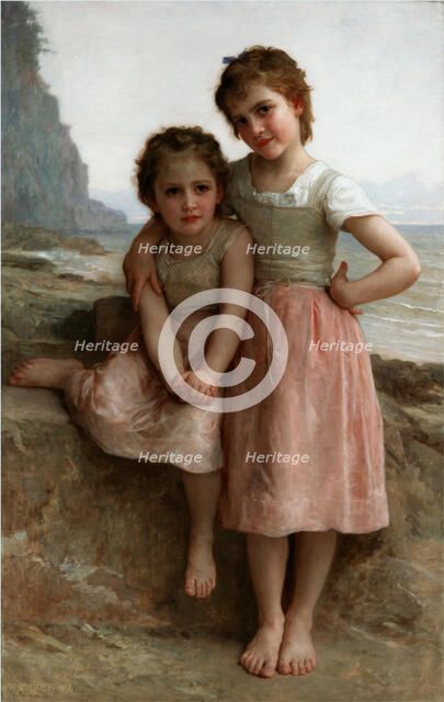 On the Shore (Two Sisters), 1896. Creator: William-Adolphe Bouguereau.