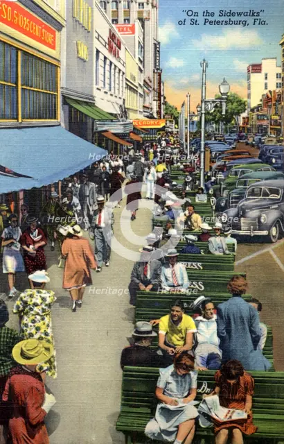 'On the Sidewalks of St Petersburg, Florida, USA, 1940. Artist: Unknown
