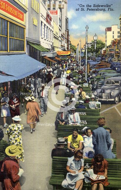 'On the Sidewalks of St Petersburg, Florida, USA, 1940. Artist: Unknown