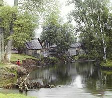 On the Sim River near the Asha-Balashovskii Station, 1910. Creator: Sergey Mikhaylovich Prokudin-Gorsky