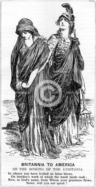 On the sinking of the 'Lusitania', 1915. Artist: Unknown
