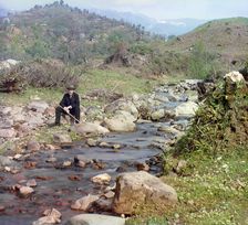 On the Skuritskhali River: Study, Orto-Batum village, between 1905 and 1915. Creator: Sergey Mikhaylovich Prokudin-Gorsky