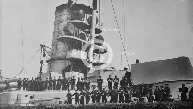 On the SMS Kaiser, between c1915 and c1920. Creator: Bain News Service.