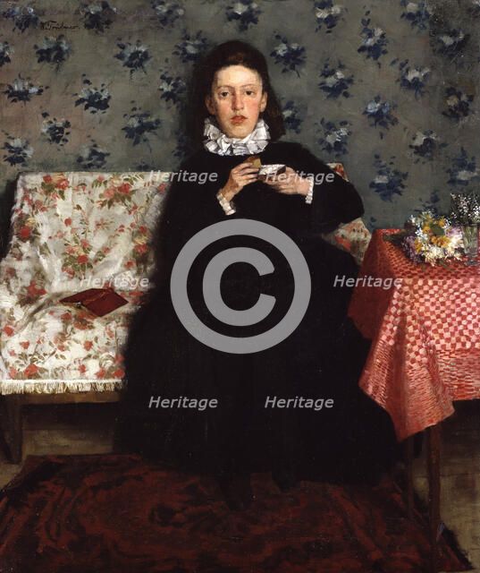 On the Sofa, 1872. Artist: Trübner, Heinrich Wilhelm (1851-1917)