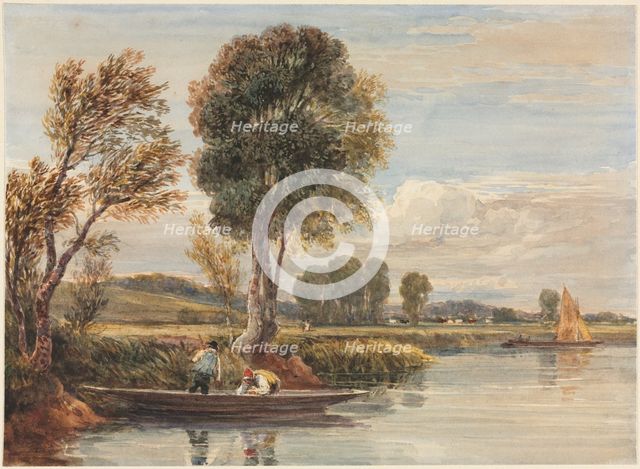 On the Thames, c. 1827-1829. Creator: David Cox (British, 1783-1859).