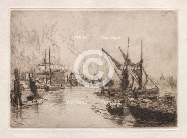On the Thames (Canterbury, Eng., Aug. 1884.), 1884. Creator: Stephen Parrish (American, 1846-1938).