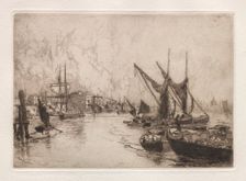 On the Thames (Canterbury, Eng., Aug. 1884.), 1884. Creator: Stephen Parrish (American, 1846-1938)