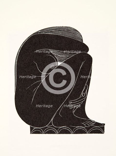 On the Tiles, 1921, (wood engraving).