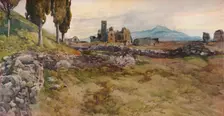 On the Via Appia c19th century. Artists: Onorato Carlandi, Unknown