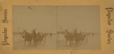 On the Washington Bridge, N.Y. [Horse carriage crossing the bridge], c1850-1930. Creator: Unknown