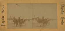On the Washington Bridge, N.Y. [Horse carriage crossing the bridge], c1850-1930. Creator: Unknown