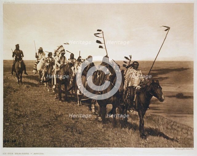 'On the War Path - Atsina', 1908. Artist: John Andrew & Son