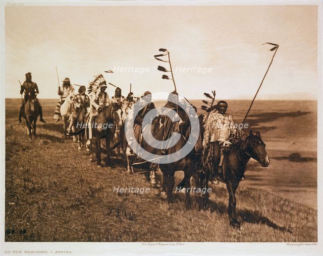 'On the War Path - Atsina', 1908. Creator: John Andrew & Son.