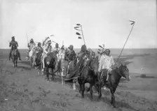On the war path-Atsina, c1908. Creator: Edward Sheriff Curtis