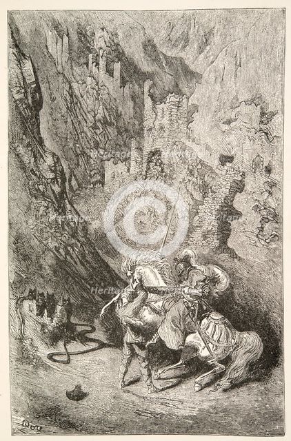 On the Way to the Green Chapel, from Stories of the Days of King Arthur by Charles Henry Hanson, pub