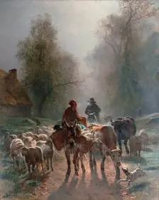 On the Way to the Market 1859. Creator: Troyon, Constant (1810-1865)
