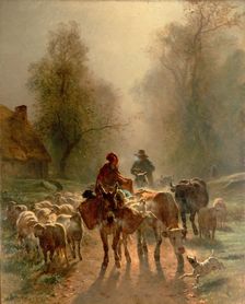 On the Way to the Market, 1859. Creator: Constant Troyon