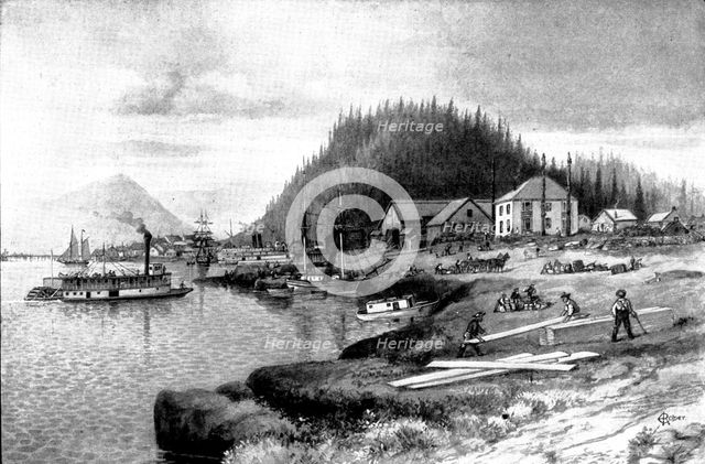 On the Way to Klondike: Fort Wrangel, at the mouth of the Stikine River, 1898. Creator: Unknown.