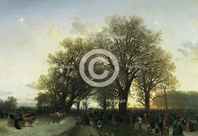 On the way home from the world exhibition in the Vienna Prater in 1873, 1875. Creator: August Schaeffer.
