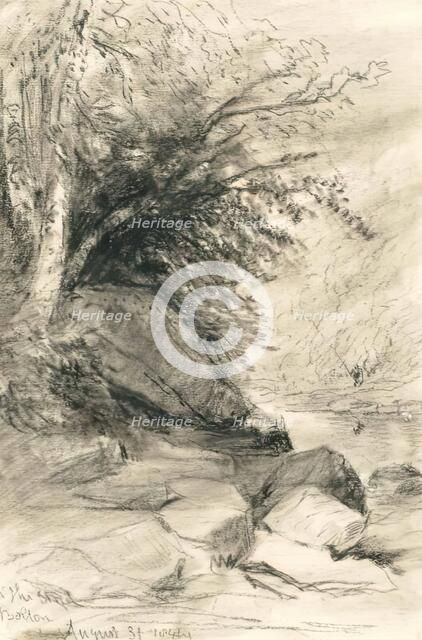 On the Wharf, Bolton Abbey, 1844. Creator: David Cox the Elder.