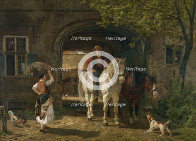 On their Way to the Field, 1870. Creator: Jean Louis Van Kuyck.