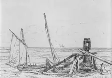 On Thorpe Beach 1887. Creator: Arthur Evershed