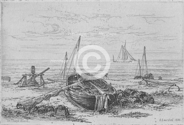 'On Thorpe Beach', 1888. Creator: Arthur Evershed.