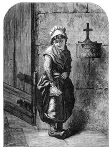 "On Thoughts of Charity Intent", by Miss E. Brownlow - from the Female Artists Exhibition, 1864. Creator: W Thomas