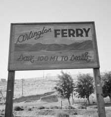 On transportation outskirts of small Oregon town on the Columbia River, Arlington, Oregon, 1939. Creator: Dorothea Lange