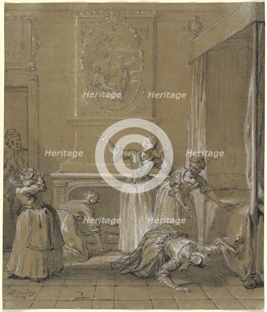On trouve le corps mort de l'hote que l'on avait cache, 1727. Creator: Jean-Baptiste Oudry.