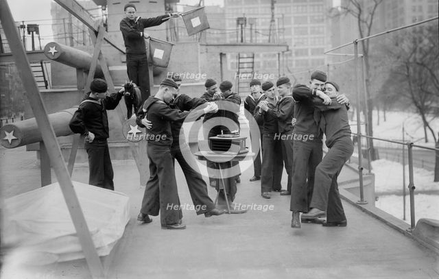 On U.S.S. Recruit, 1917. Creator: Bain News Service.