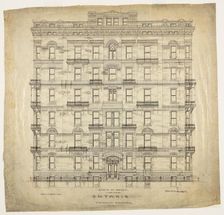 Ontario Apartments, Chicago, Illinois, Elevation, 1880. Creator: Treat & Foltz