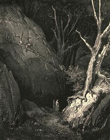 Onward he moved, I close his steps pursued c1890. Creator: Gustave Doré