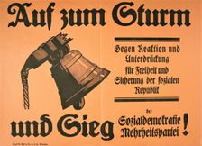 Onward to the storm and victory of the Majority Social Democratic Party!, 1920. Creator: Anon