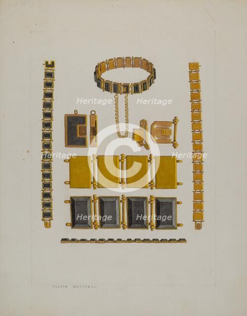 Onyx Bracelet, c. 1937. Creator: Tulita Westfall.