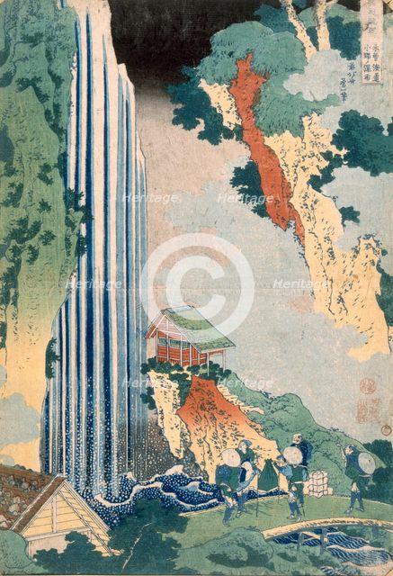 Ona Waterfall on the Kisokaido, 1827. Creator: Katsushika Hokusai (1760-1849).