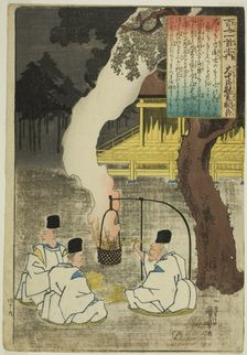 Onakatomi no Yoshinobu Ason, from the series "One Hundred Poems by One Hundred..., c. 1842. Creator: Utagawa Kuniyoshi