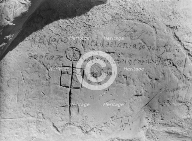 Oñate's inscription, c1927. Creator: Edward Sheriff Curtis.