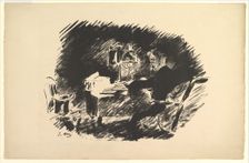 Once Upon a Midnight Dreary. Illustration to The Raven by Edgar Allan Poe, 1875. Creator: Edouard Manet